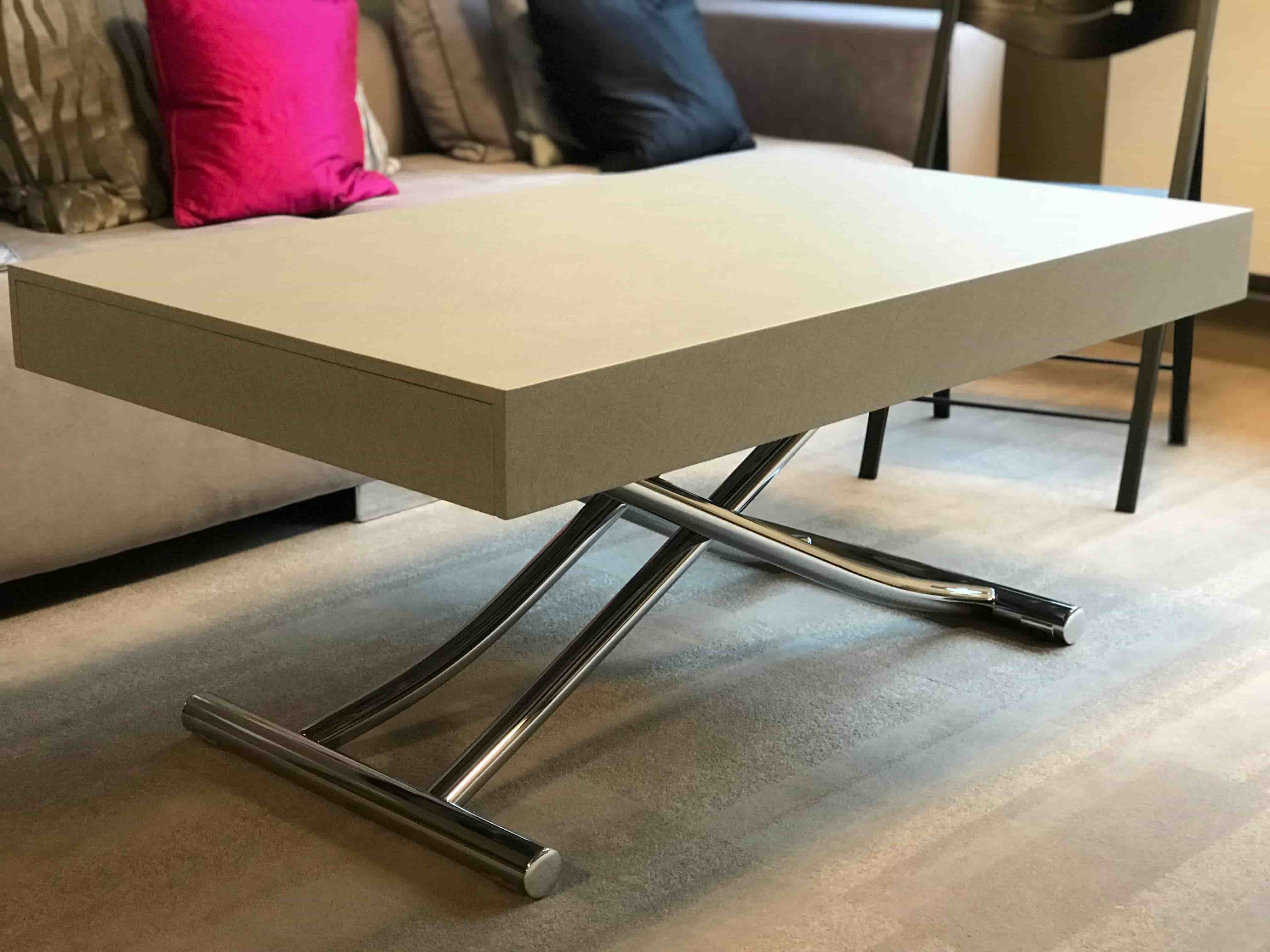 The Allwood with Light Grey Cement Top and Chrome Legs